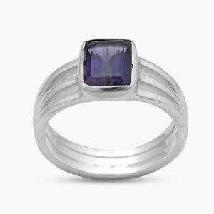 Blue Iolite Silver Designer Rings