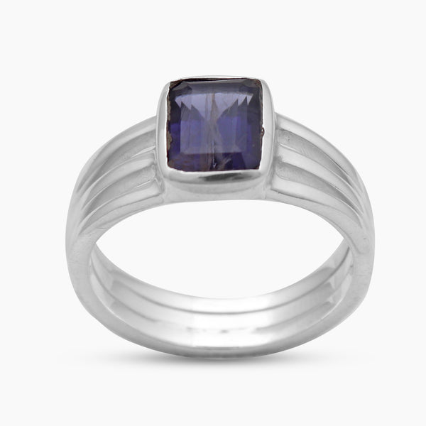 Blue Iolite Silver Designer Rings