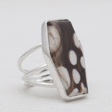 Peanut Wood Jasper Silver Designer Rings