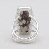 Peanut Wood Jasper Silver Designer Rings