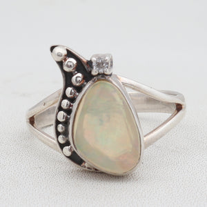 925 Sterling Silver Ethiopian Opal Ring