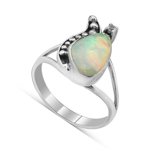 925 Sterling Silver Ethiopian Opal Ring