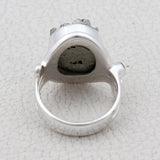 Natural Pyrite Durzi Silver Ring