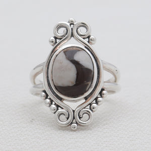 Peanut Wood Jasper Silver Designer Rings