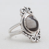 Peanut Wood Jasper Silver Designer Rings