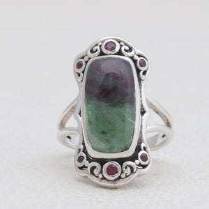 925 Sterling Silver Ruby Zoisite Rings