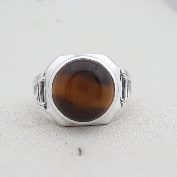Tiger Eye Gemstone Silver Rings