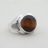 Tiger Eye Gemstone Silver Ring