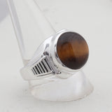 Tiger Eye Gemstone Silver Ring