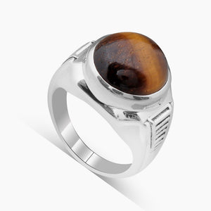 Tiger Eye Gemstone Silver Rings