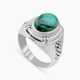 Natural Malachite Silver Rings
