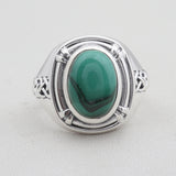 Natural Malachite Silver Ring