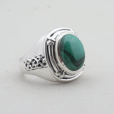 Natural Malachite Silver Ring