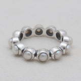 Pearl Band Silver Rings