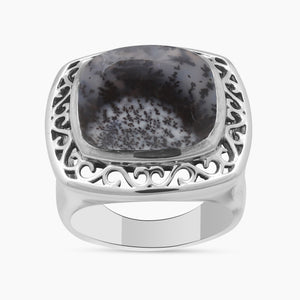Dendritic Opal Silver Rings