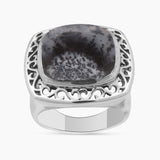 Dendritic Opal Silver Rings