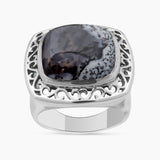 Dendritic Opal Silver Rings