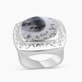 Dendritic Opal Silver Rings