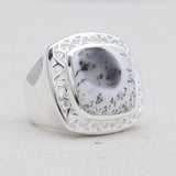 Dendritic Opal Silver Rings