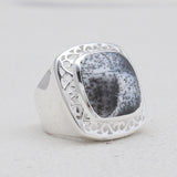 Dendritic Opal Silver Rings