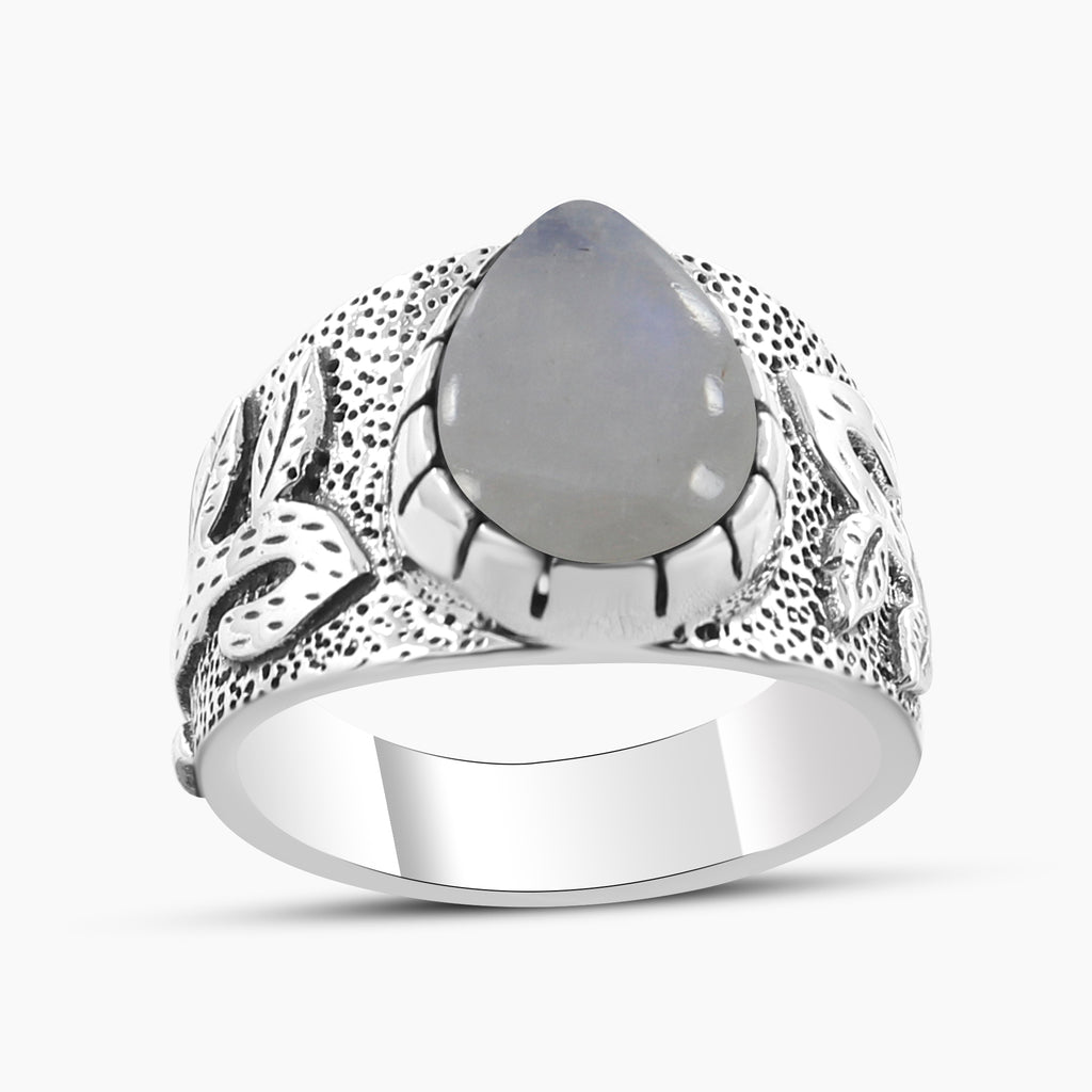 Rainbow Moonstone Silver Rings