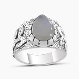 Rainbow Moonstone Silver Rings