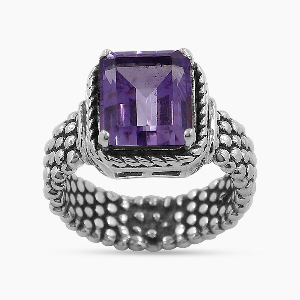 Amethyst Silver Rings