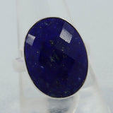 Gorgeous Checkerboard Cut Lapis Lazuli Ring