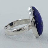 Gorgeous Checkerboard Cut Lapis Lazuli Ring