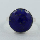 Gorgeous Checkerboard Cut Lapis Lazuli Ring