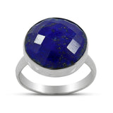 Gorgeous Checkerboard Cut Lapis Lazuli Ring