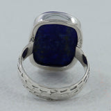 Natural Lapis Lazuli Gemstone Sterling Silver Ring