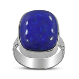 Natural Lapis Lazuli Gemstone Sterling Silver Ring