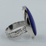 Natural Lapis Lazuli Gemstone Sterling Silver Ring