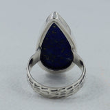 Natural Lapis Lazuli Gemstone Sterling Silver Ring