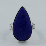 Natural Lapis Lazuli Gemstone Sterling Silver Ring