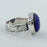 Natural Lapis Lazuli Gemstone Sterling Silver Ring