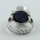 Natural Lapis Lazuli Gemstone Sterling Silver Ring