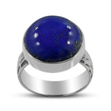 Natural Lapis Lazuli Gemstone Sterling Silver Ring