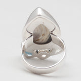 925 Sterling Silver Chalcedony Druzy Rings