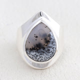 Natural Dendritic Opal Silver Ring