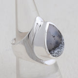 Natural Dendritic Opal Silver Ring