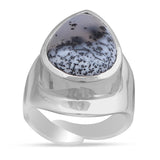 Natural Dendritic Opal Silver Ring