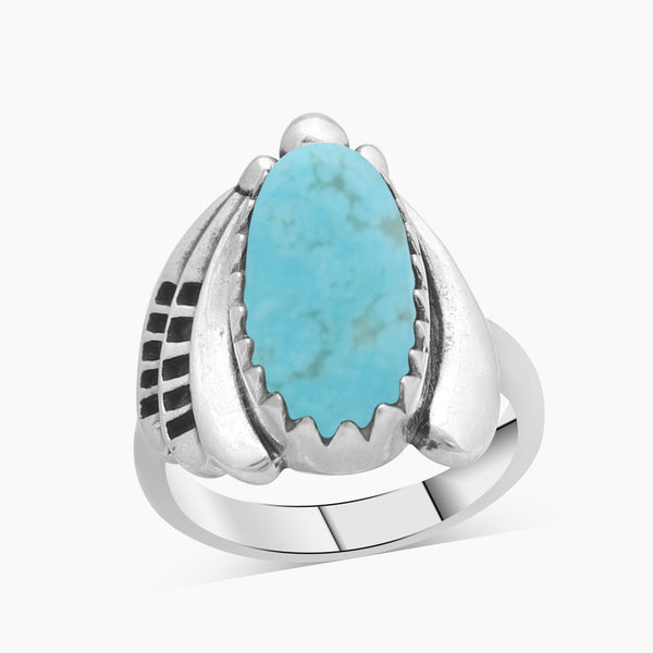 Natural Mexican Turquoise Silver Rings