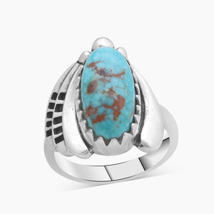 Natural Mexican Turquoise Silver Rings