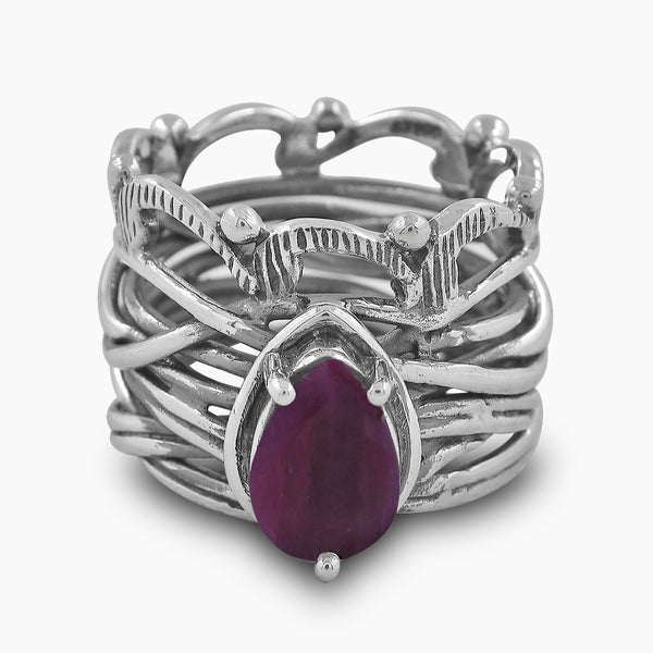 Natural Ruby 925 Sterling Silver Rings