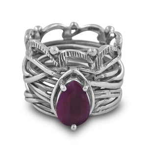 Natural Ruby 925 Sterling Silver Rings