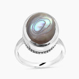 Abalone Shell Silver Rings
