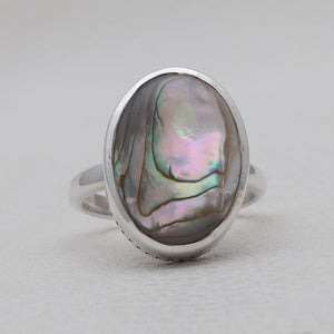925 Sterling Silver Abalone Shell Rings