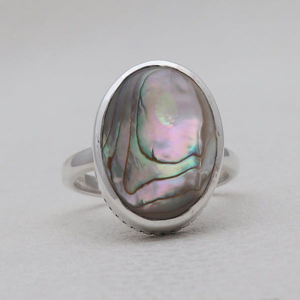925 Sterling Silver Abalone Shell Rings